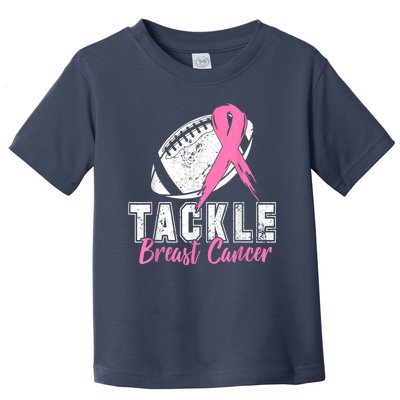 Tackle Football Pink Ribbon Breast Cancer Awareness Toddler T-Shirt