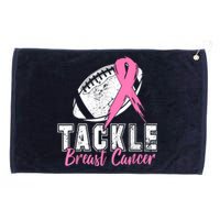 Tackle Football Pink Ribbon Breast Cancer Awareness Grommeted Golf Towel