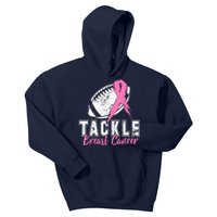 Tackle Football Pink Ribbon Breast Cancer Awareness Kids Hoodie