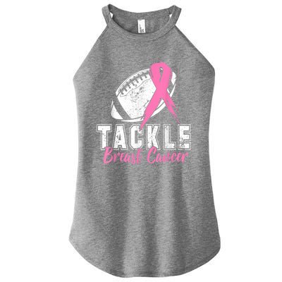 Tackle Football Pink Ribbon Breast Cancer Awareness Women's Perfect Tri Rocker Tank