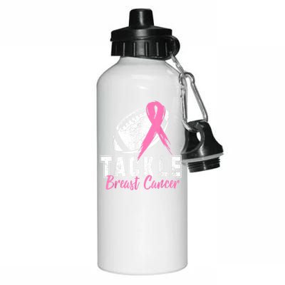 Tackle Football Pink Ribbon Breast Cancer Awareness Aluminum Water Bottle