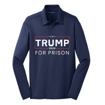 Trump For Prison 2024 Silk Touch Performance Long Sleeve Polo