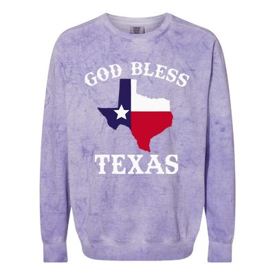 Texas Flag Patriotic Texan Pride God Bless Texas Colorblast Crewneck Sweatshirt