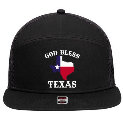 Texas Flag Patriotic Texan Pride God Bless Texas 7 Panel Mesh Trucker Snapback Hat