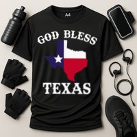 Texas Flag Patriotic Texan Pride God Bless Texas Cooling Performance Crew T-Shirt