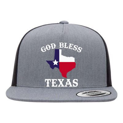 Texas Flag Patriotic Texan Pride God Bless Texas Flat Bill Trucker Hat