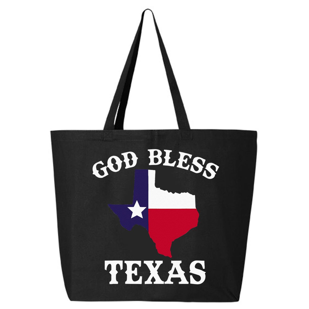 Texas Flag Patriotic Texan Pride God Bless Texas 25L Jumbo Tote