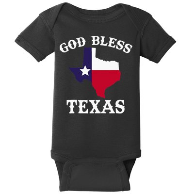 Texas Flag Patriotic Texan Pride God Bless Texas Baby Bodysuit