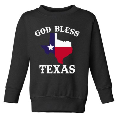 Texas Flag Patriotic Texan Pride God Bless Texas Toddler Sweatshirt