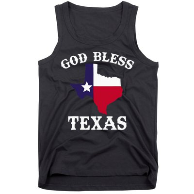 Texas Flag Patriotic Texan Pride God Bless Texas Tank Top