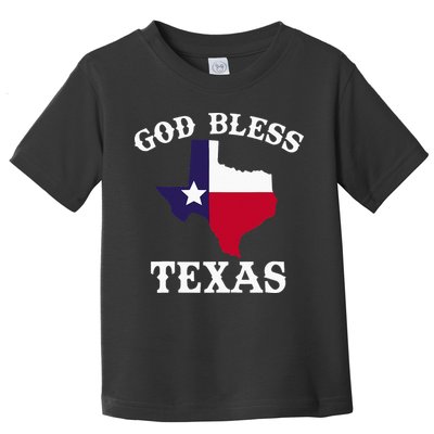 Texas Flag Patriotic Texan Pride God Bless Texas Toddler T-Shirt