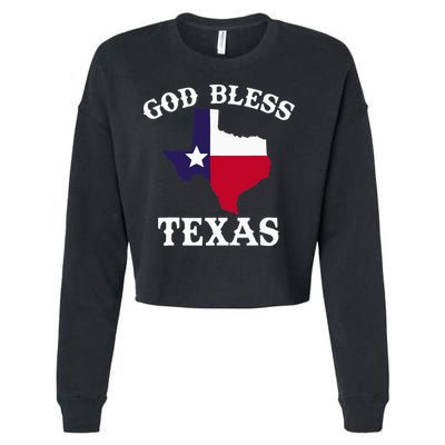 Texas Flag Patriotic Texan Pride God Bless Texas Cropped Pullover Crew
