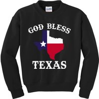 Texas Flag Patriotic Texan Pride God Bless Texas Kids Sweatshirt