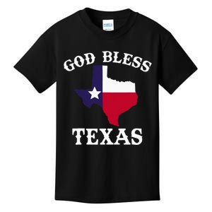 Texas Flag Patriotic Texan Pride God Bless Texas Kids T-Shirt