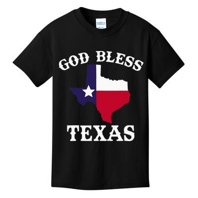 Texas Flag Patriotic Texan Pride God Bless Texas Kids T-Shirt