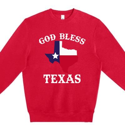 Texas Flag Patriotic Texan Pride God Bless Texas Premium Crewneck Sweatshirt