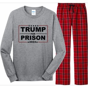 Trump For Prison 2024 Support Trump 4th Of July Long Sleeve Pajama Set