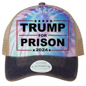 Trump For Prison 2024 Support Trump 4th Of July Legacy Tie Dye Trucker Hat