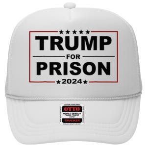 Trump For Prison 2024 Support Trump 4th Of July High Crown Mesh Back Trucker Hat