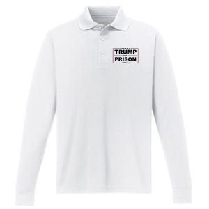 Trump For Prison 2024 Support Trump 4th Of July Performance Long Sleeve Polo