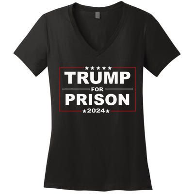 Trump For Prison 2024 Support Trump 4th Of July Women's V-Neck T-Shirt