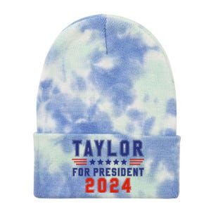 Taylor For President 2024 Funny Taylor First Name Tie Dye 12in Knit Beanie