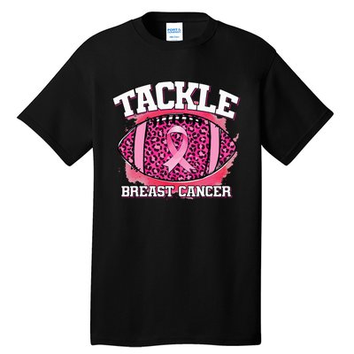 Tackle Football Pink Ribbon Breast Cancer Awareness Tall T-Shirt