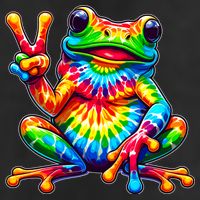 Tiedye Frog Peace Sign Hippie 11oz C Handle Ceramic Mug