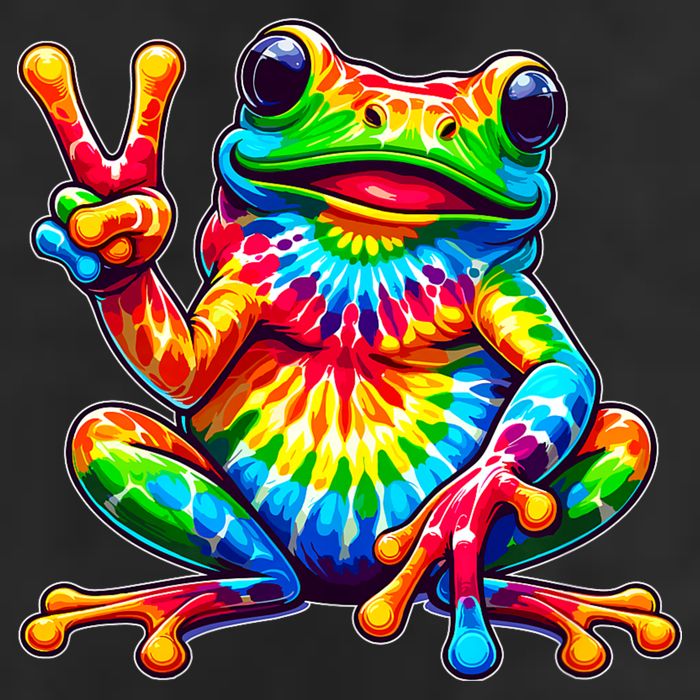 Tiedye Frog Peace Sign Hippie 11oz C Handle Ceramic Mug