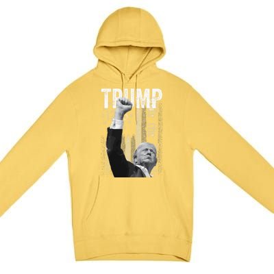 Trump Fist Pump 2024 Pennsylvania Rally Trump Us Flag Pa Rally Shooting Premium Pullover Hoodie