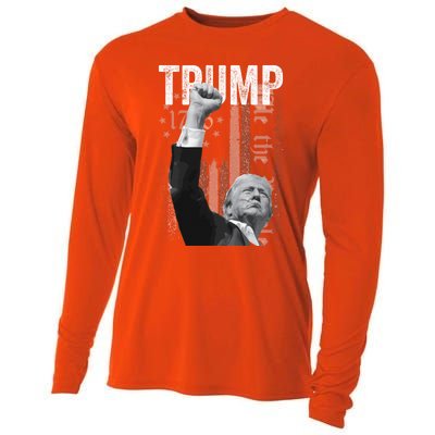 Trump Fist Pump 2024 Pennsylvania Rally Trump Us Flag Pa Rally Shooting Cooling Performance Long Sleeve Crew