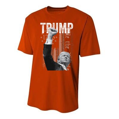 Trump Fist Pump 2024 Pennsylvania Rally Trump Us Flag Pa Rally Shooting Performance Sprint T-Shirt