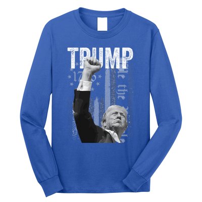 Trump Fist Pump 2024 Pennsylvania Rally Trump Us Flag Pa Rally Shooting Long Sleeve Shirt