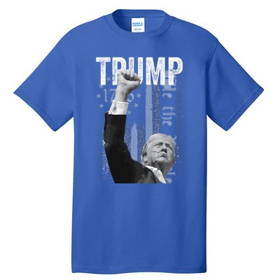 Trump Fist Pump 2024 Pennsylvania Rally Trump Us Flag Pa Rally Shooting Tall T-Shirt