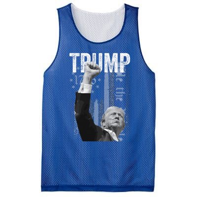 Trump Fist Pump 2024 Pennsylvania Rally Trump Us Flag Pa Rally Shooting Mesh Reversible Basketball Jersey Tank