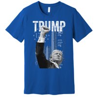 Trump Fist Pump 2024 Pennsylvania Rally Trump Us Flag Pa Rally Shooting Premium T-Shirt