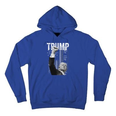 Trump Fist Pump 2024 Pennsylvania Rally Trump Us Flag Pa Rally Shooting Tall Hoodie