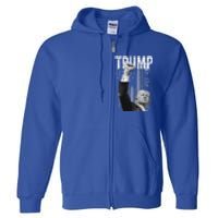 Trump Fist Pump 2024 Pennsylvania Rally Trump Us Flag Pa Rally Shooting Full Zip Hoodie