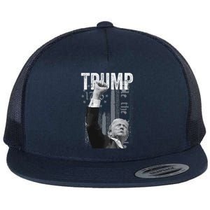 Trump Fist Pump 2024 Pennsylvania Rally Trump Us Flag Pa Rally Shooting Flat Bill Trucker Hat