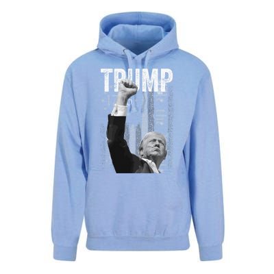 Trump Fist Pump 2024 Pennsylvania Rally Trump Us Flag Pa Rally Shooting Unisex Surf Hoodie