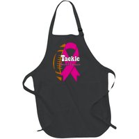 Tackle Football Pink Ribbon Breast Cancer Awareness Full-Length Apron With Pockets