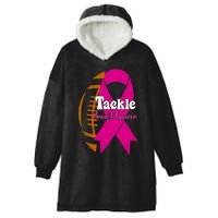 Tackle Football Pink Ribbon Breast Cancer Awareness Hooded Wearable Blanket