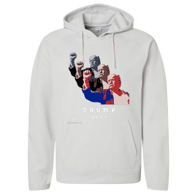 Trump For President 2024 Election Fight Performance Fleece Hoodie