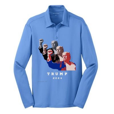 Trump For President 2024 Election Fight Silk Touch Performance Long Sleeve Polo