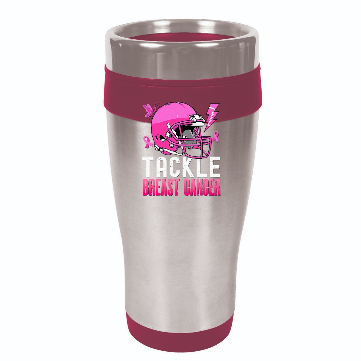 Tackle Football Pink Ribbon Breast Cancer Awareness Cool Comfort Performance Bucket Hat