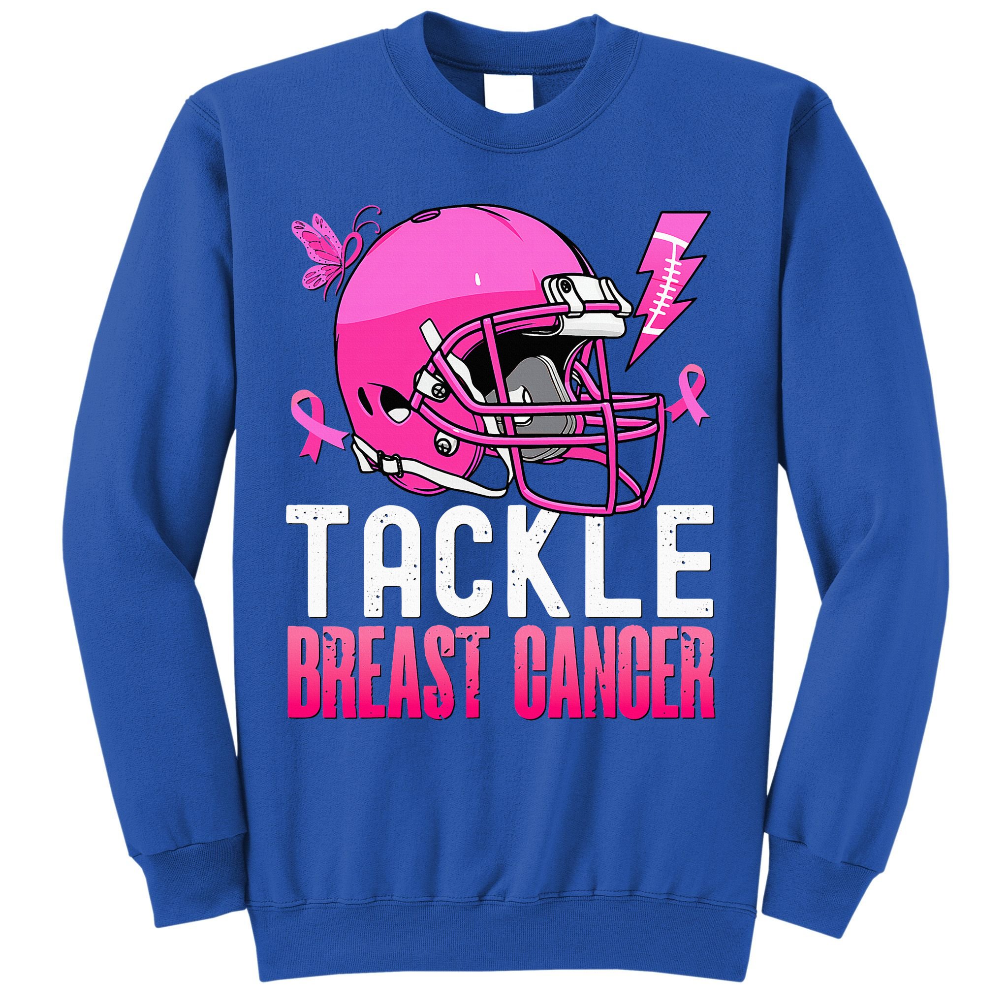 Tackle Football Pink Ribbon Breast Cancer Awareness Sweatshirt