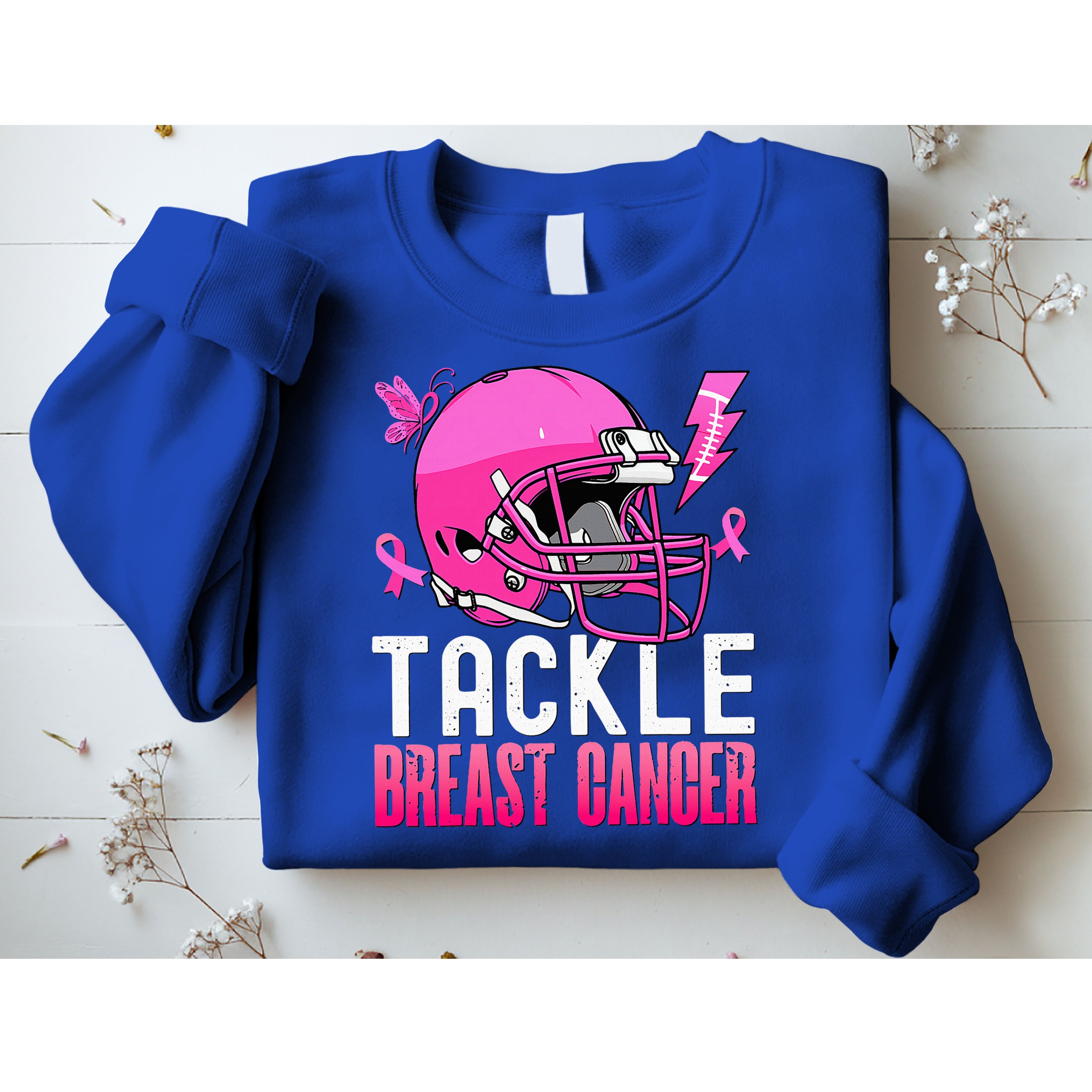 Tackle Football Pink Ribbon Breast Cancer Awareness Sweatshirt