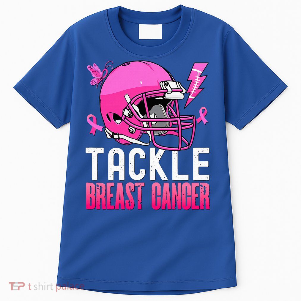Tackle Football Pink Ribbon Breast Cancer Awareness Tall T-Shirt