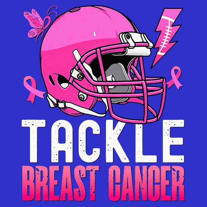 Tackle Football Pink Ribbon Breast Cancer Awareness Premium T-Shirt