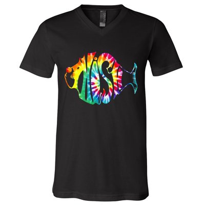 Tie-Dye Fish, Phish-Jam, Fishing Fisherman V-Neck T-Shirt